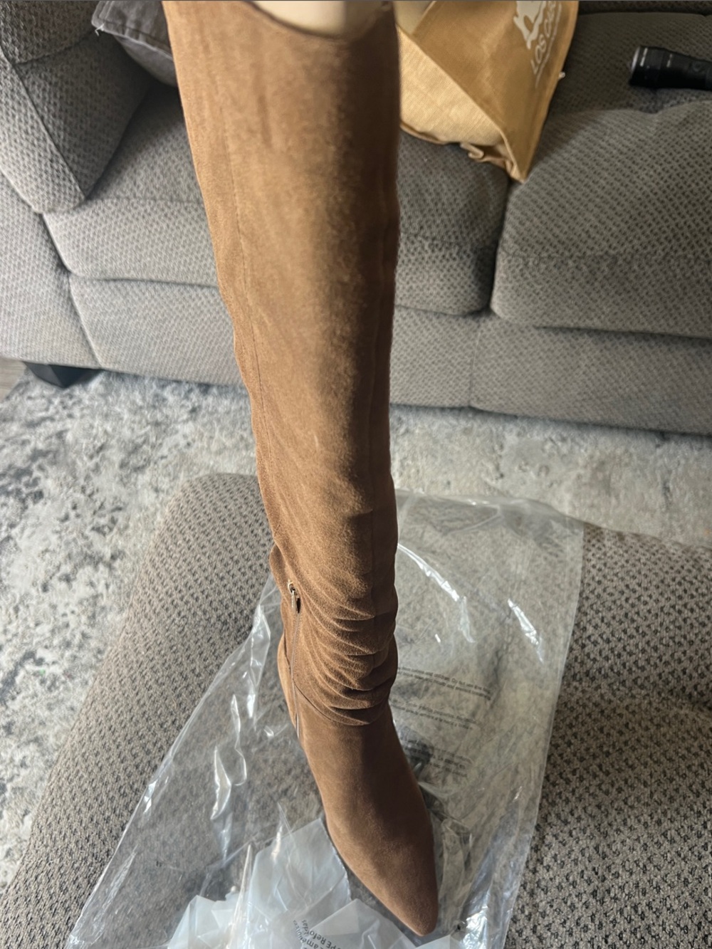 Jessica Simpson Chestnut Suede Over-the-Knee Pointed Toe Boots - Picture 2 of 5